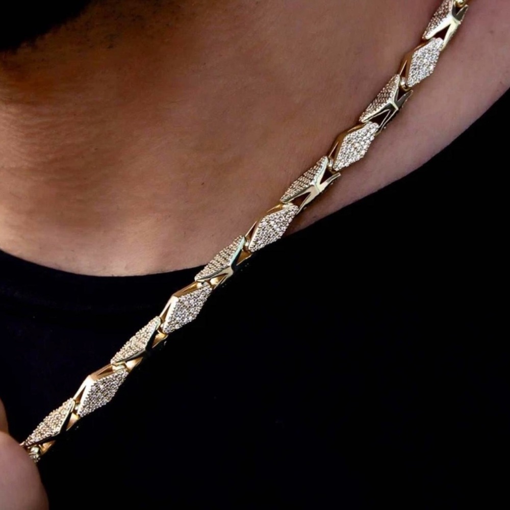 Gold and Silver Diamond-Cut Chain Necklace